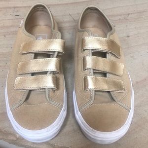 Gold Velcro Vans